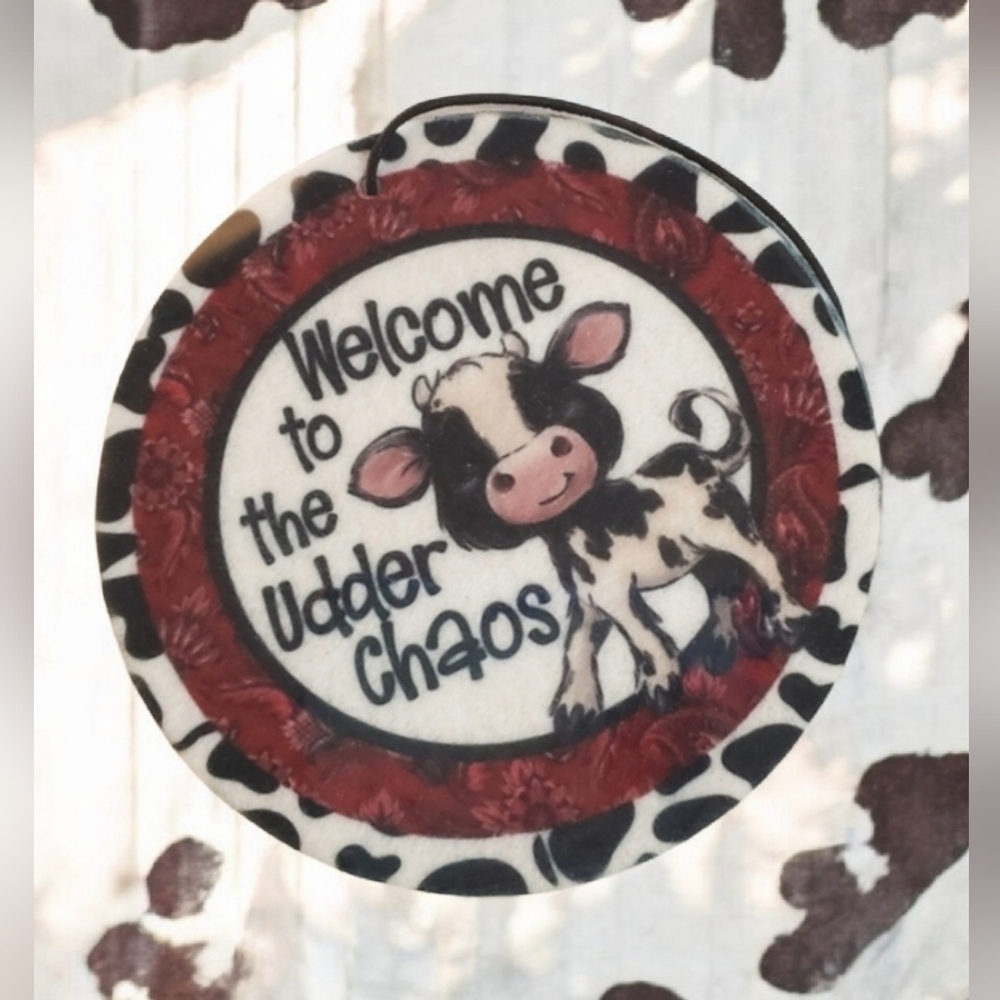 Welcome to the Udder Chaos Cow Car Air Freshener